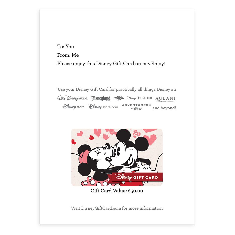 Mickey and Minnie Mouse Disney Gift Card