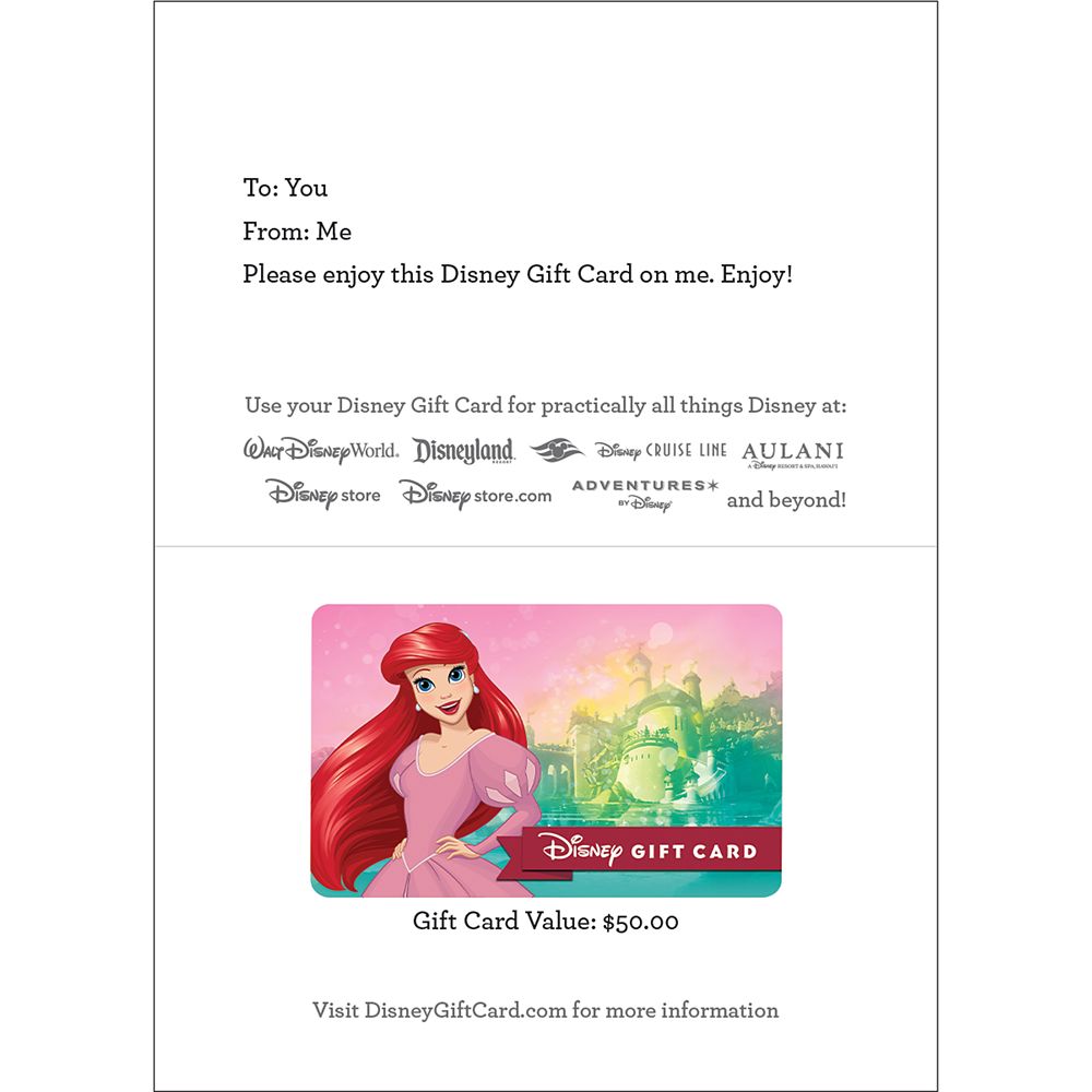 Ariel Disney Gift Card &ndash; The Little Mermaid