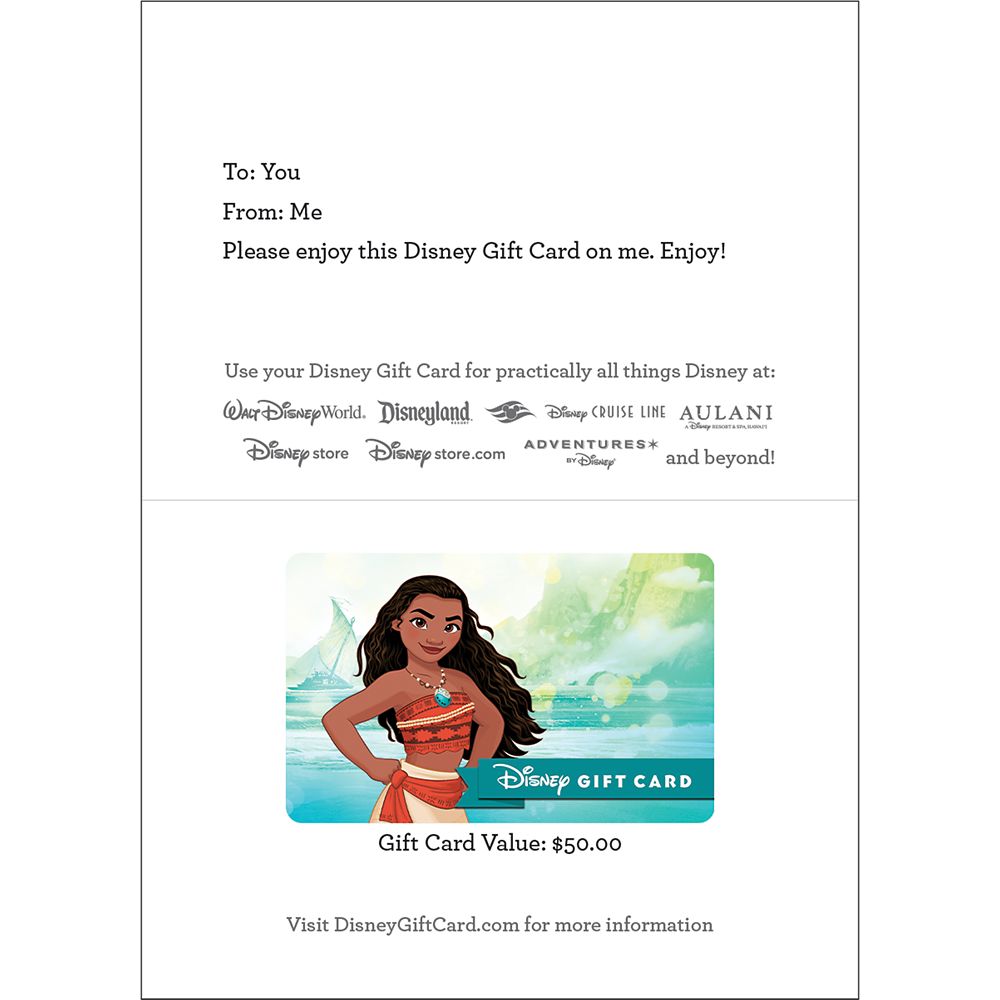 Moana Disney Gift Card