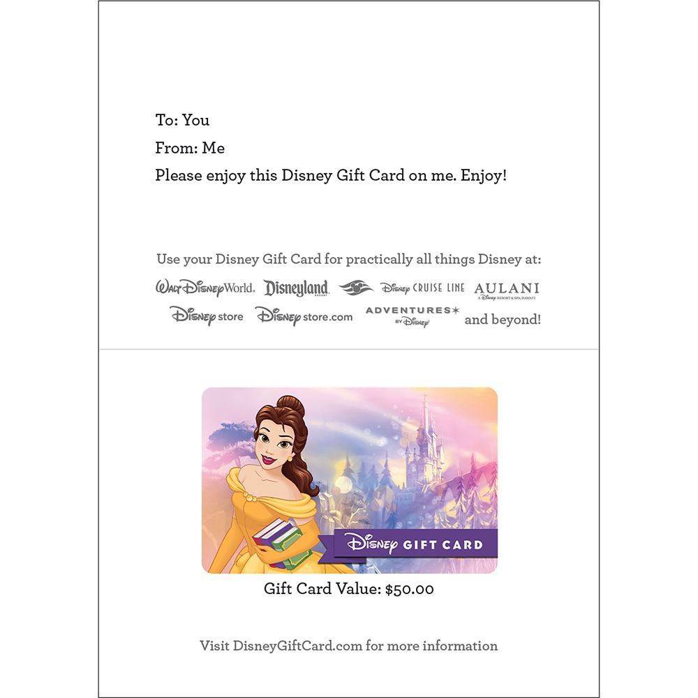 Belle Disney Gift Card &ndash; Beauty and the Beast