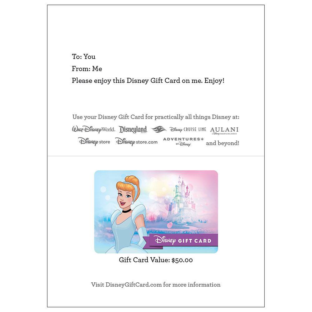 Cinderella Disney Gift Card