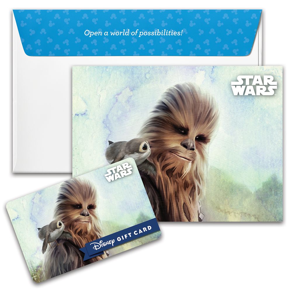 Chewbacca and Porg Disney Gift Card &ndash; Star Wars
