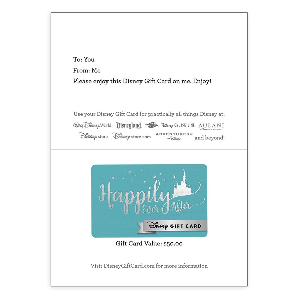 ''Happily Ever After'' Wedding Disney Gift Card