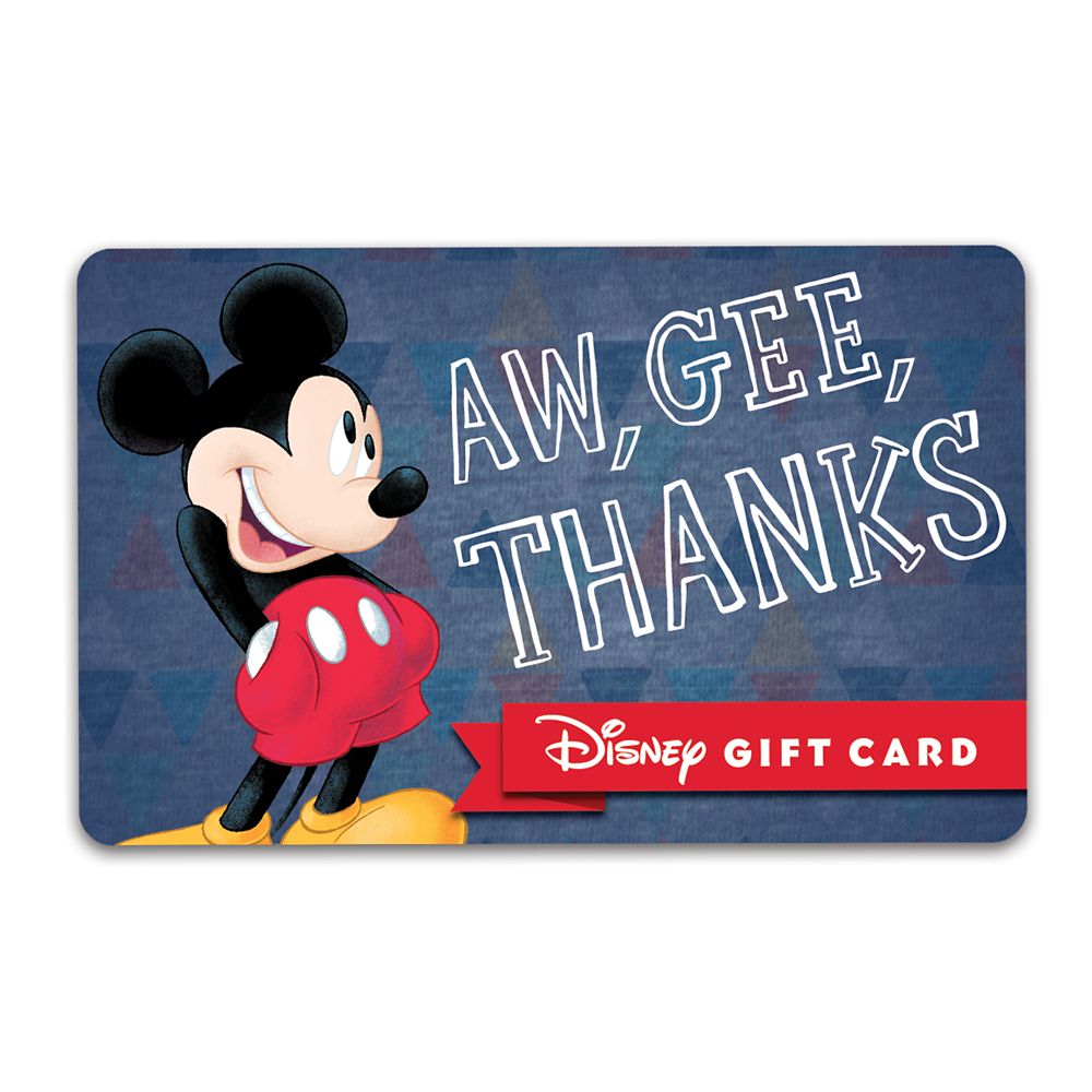 Mickey Mouse ''Aw, Gee, Thanks'' Disney Gift Card
