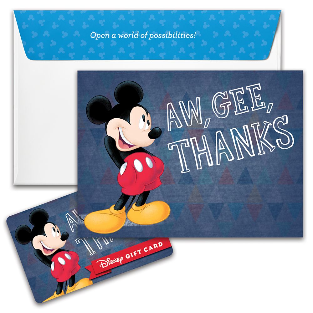 Mickey Mouse ''Aw, Gee, Thanks'' Disney Gift Card