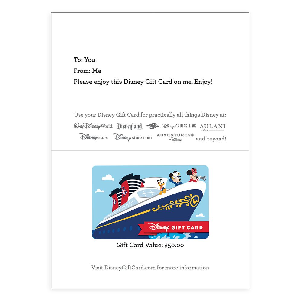 Captain Mickey Mouse and Friends Disney Gift Card - Disney Cruise Line