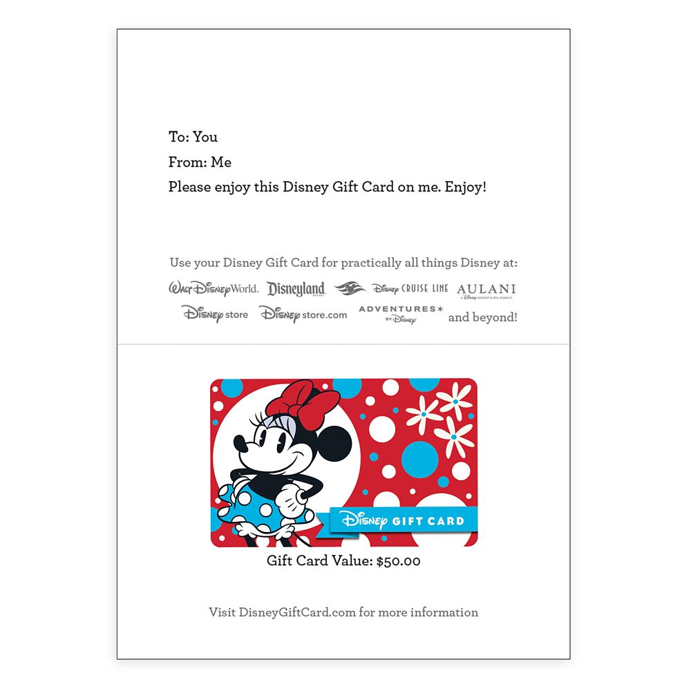 Minnie Mouse Disney Gift Card