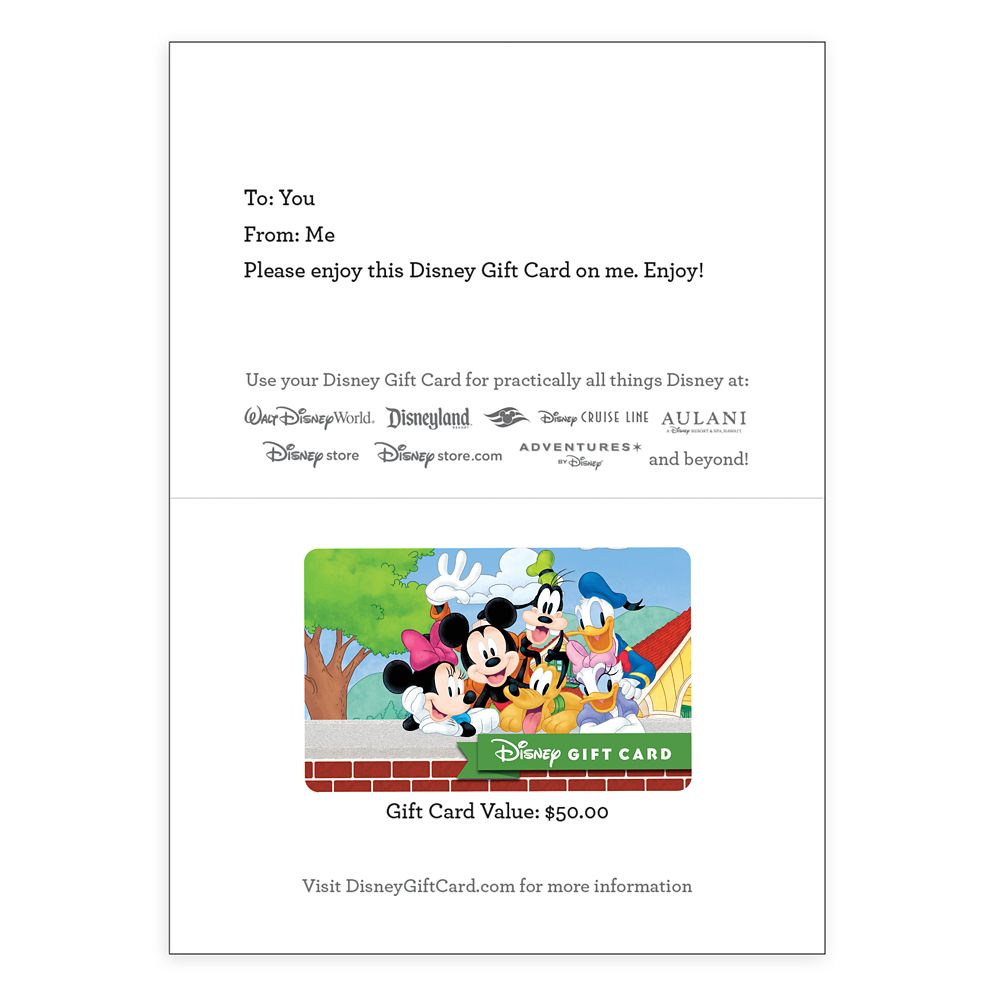 Mickey Mouse and Friends Snapshot Disney Gift Card