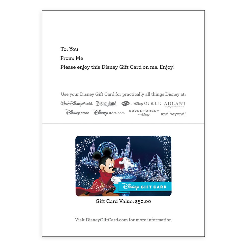 Sorcerer Mickey Mouse Disney Gift Card - Disneyland