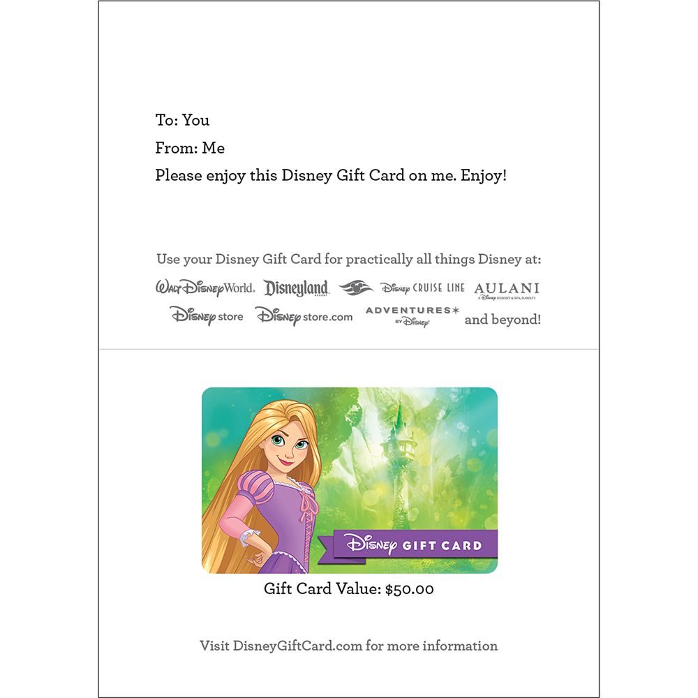 Rapunzel Disney Gift Card &ndash; Tangled