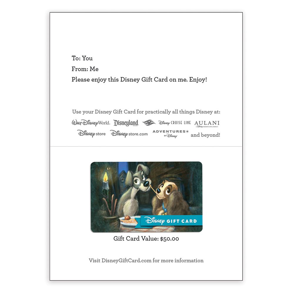 Lady and the Tramp Disney Gift Card