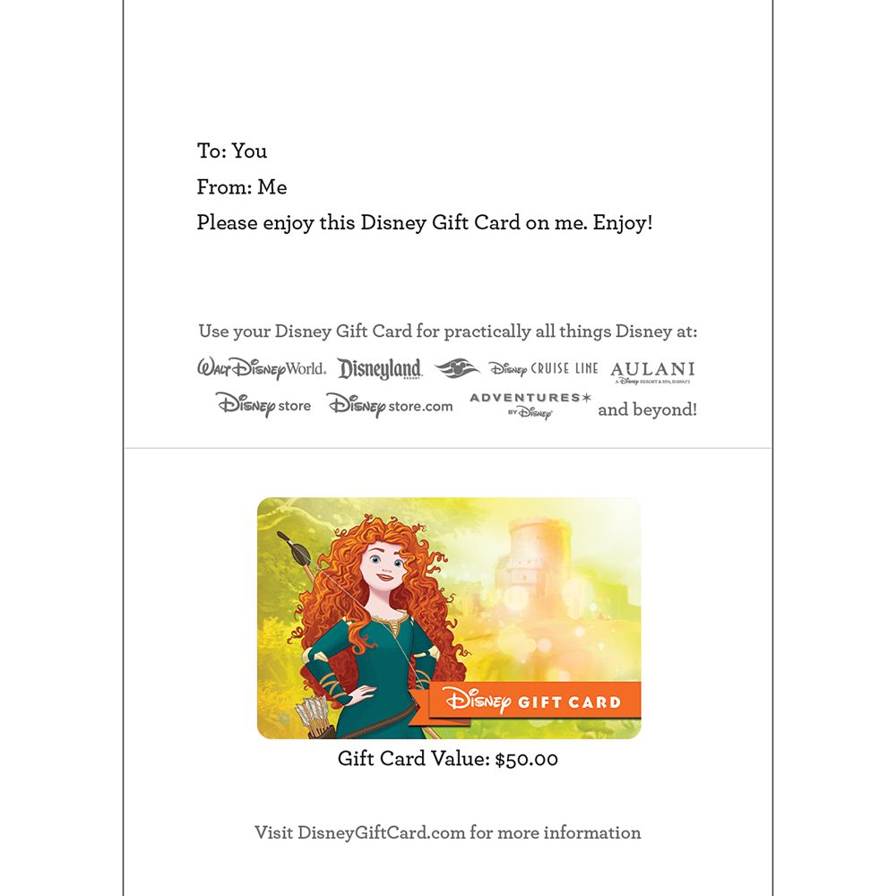 Merida Disney Gift Card &ndash; Brave