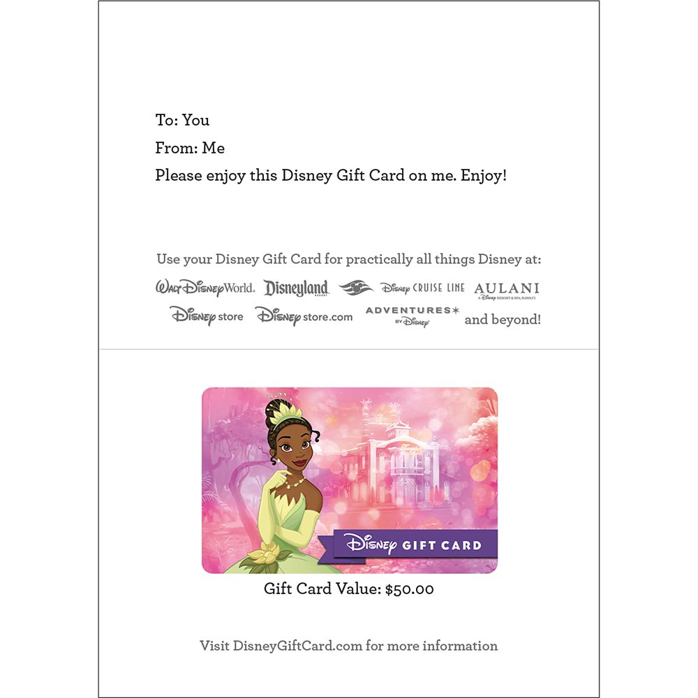 Tiana Disney Gift Card &ndash; The Princess and the Frog
