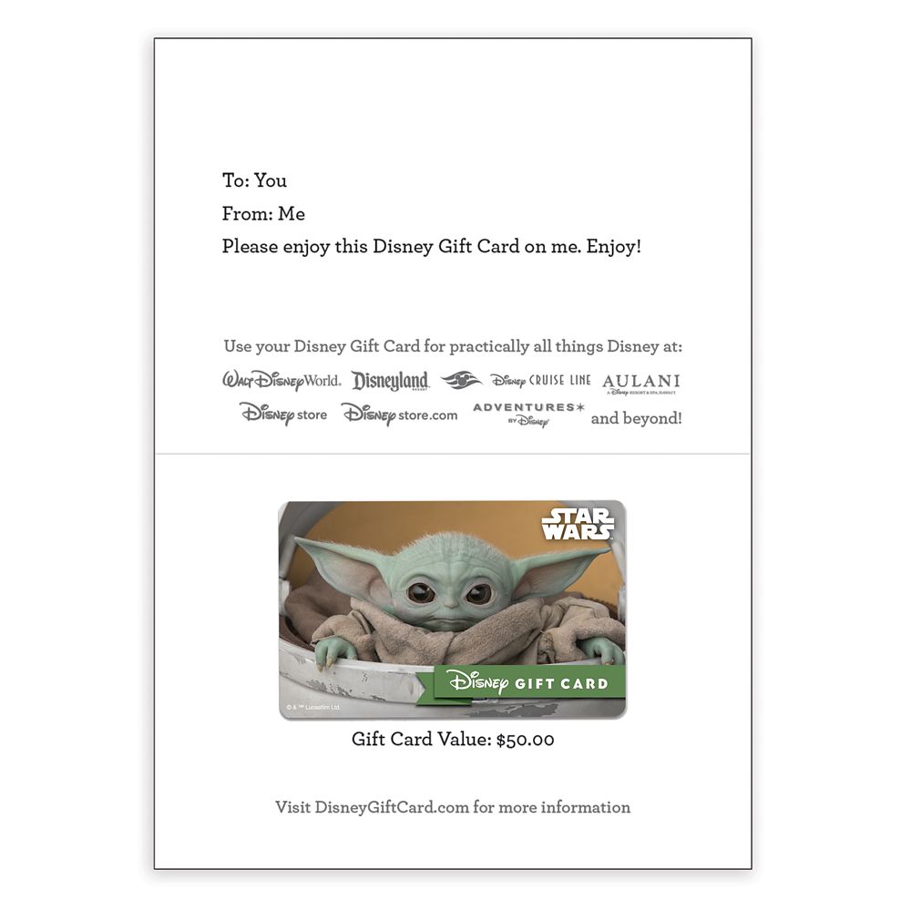 Grogu Disney Gift Card &ndash; Star Wars: The Mandalorian
