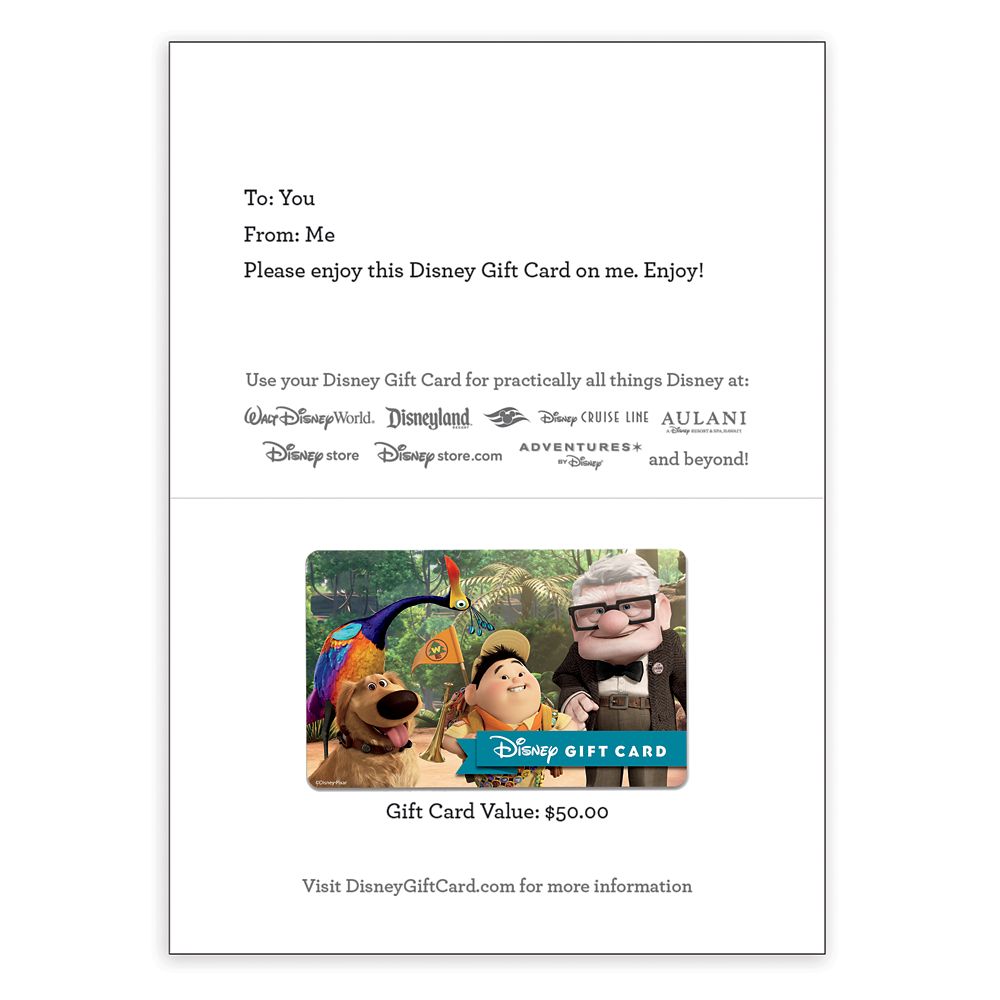 Up Disney Gift Card