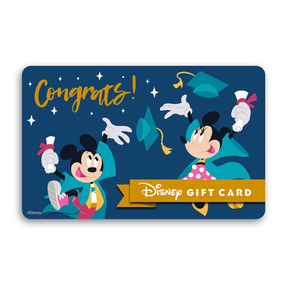 Mickey and Minnie Mouse Graduation ''Congrats!'' Disney Gift Card