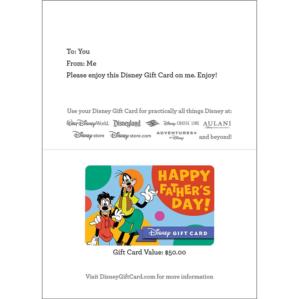 Goofy & Max Happy Father's Day Disney Gift Card