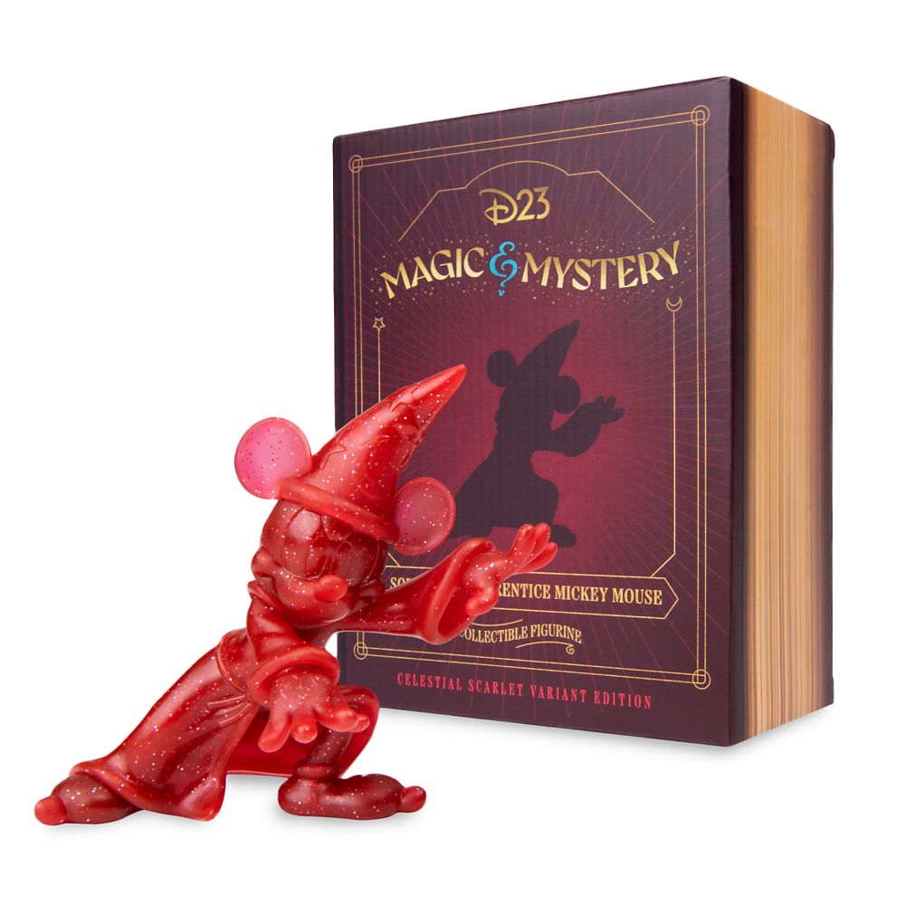 D23-Exclusive Magic & Mystery Sorcerer Mickey Mouse Collectible Figurine: Celestial Scarlet Glitter Variant Official shopDisney