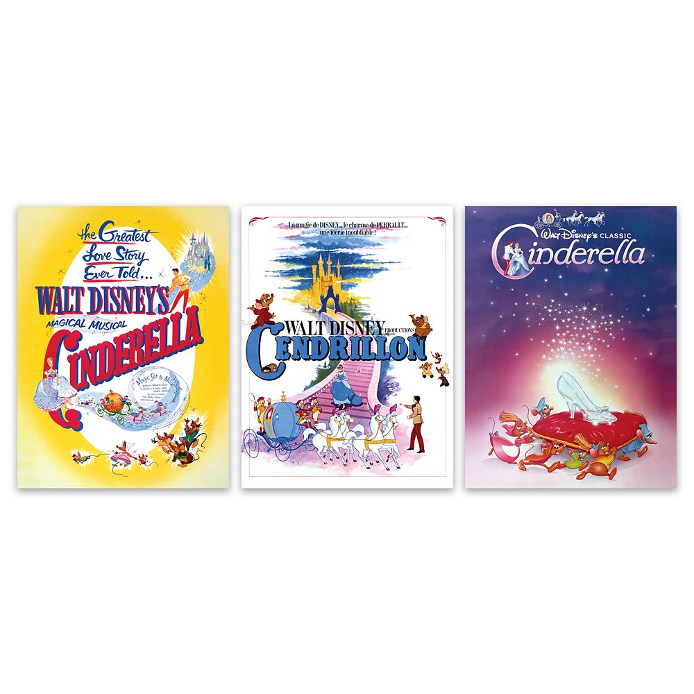 D23-Exclusive Cinderella 75th Anniversary Poster Set - Limited Edition