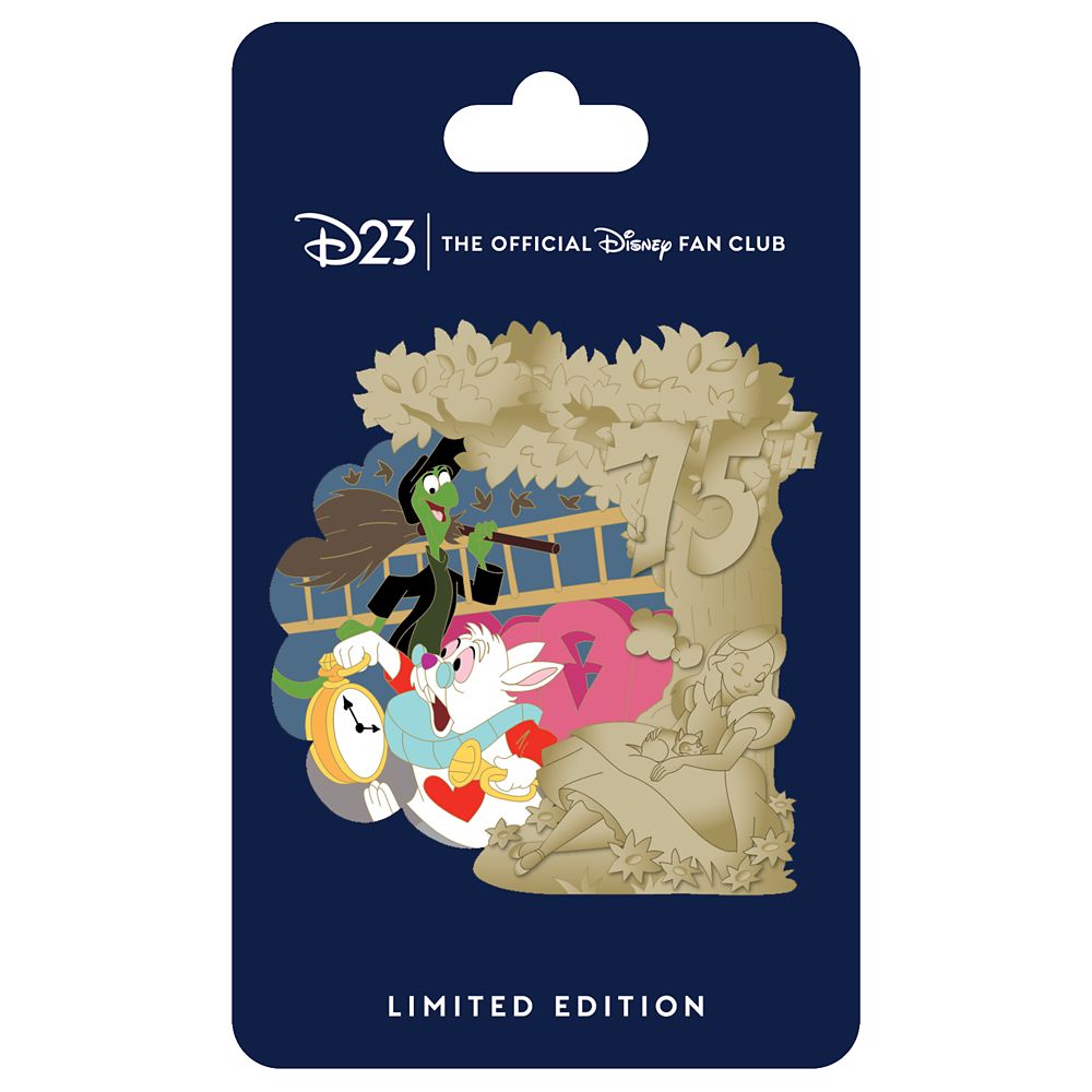 D23-Exclusive The White Rabbit and Bill the Lizard Pin &ndash; Alice in Wonderland 75th Anniversary &ndash; Limited Edition
