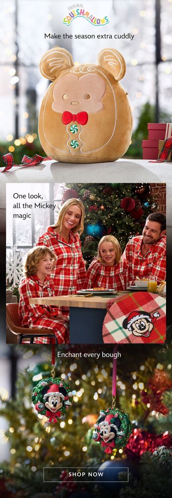 Make the season extra cuddly. One look, all the Mickey magic. Enchant every bough | Shop Now