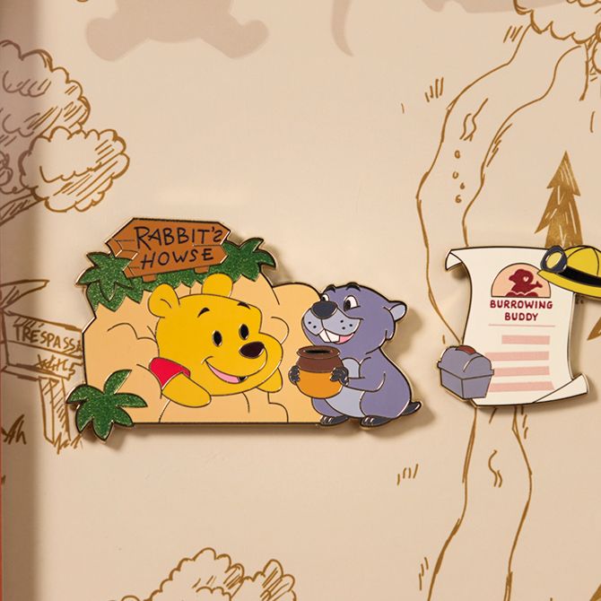 Winnie the Pooh and Beaver Pin Set - Hundred Acre Wood Series