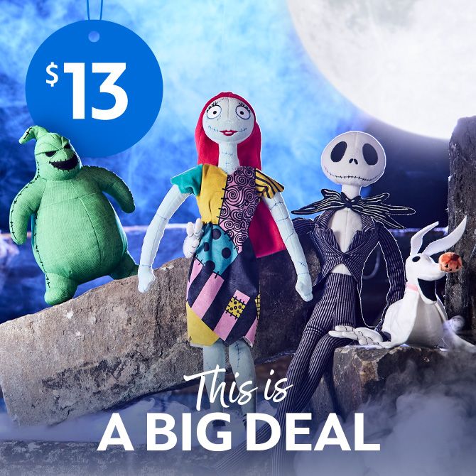 Background image of $13 Tim Burton's The Nightmare Before Christmas Plush with any purchase