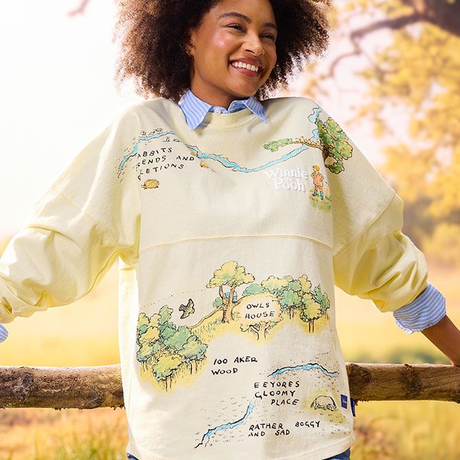 Background image of Winnie the Pooh Hundred Acre Wood Map Spirit Jersey for Adults