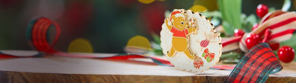 Background image of Winnie the Pooh and Piglet Holiday Pin 2025 - Limited Edition