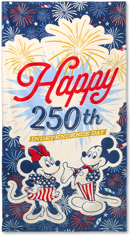 $20 Mickey and Minnie Mouse Americana Beach Towel with Any $25 Purchase