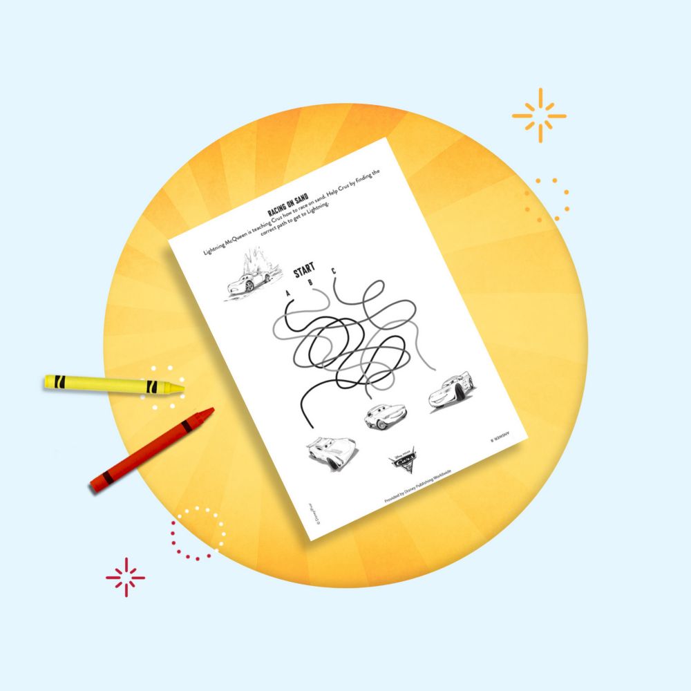 Background image of Cars Activity Sheet