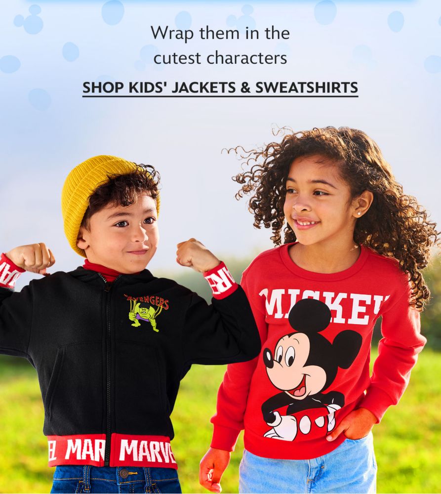 Wrap them in the cutest characters | Shop Kids' Jackets & Sweatshirts