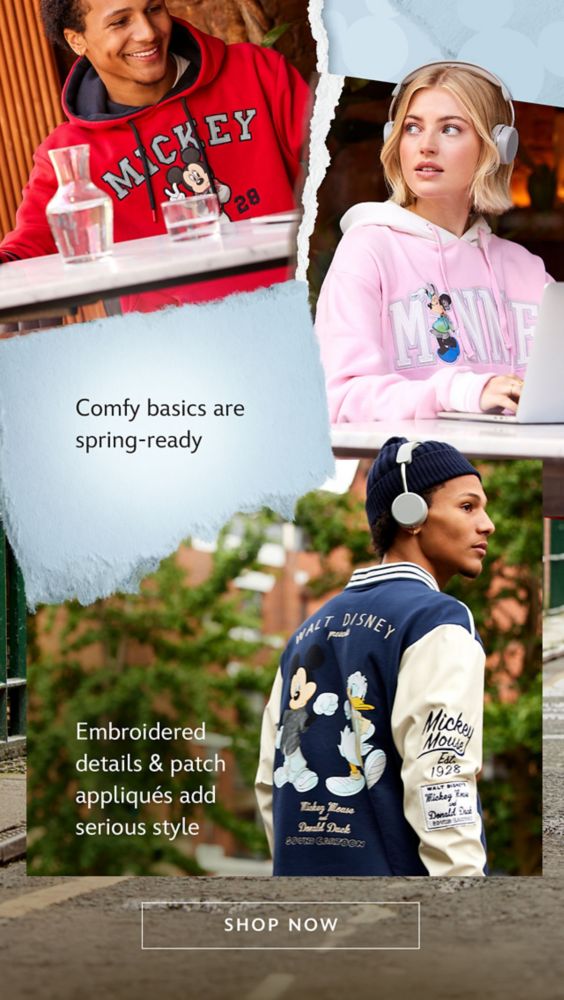 Comfy basics are spring-ready. Embroidered details & patch appliqu�s add serious style | Shop Now