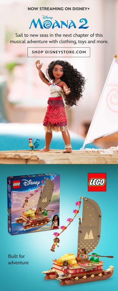 Coming to Disney+ March 12. Moana 2. Sail to new seas in the next chapter of this musical adventure with clothing, toys and more.| Shop Disneystore.com. Built for adventure