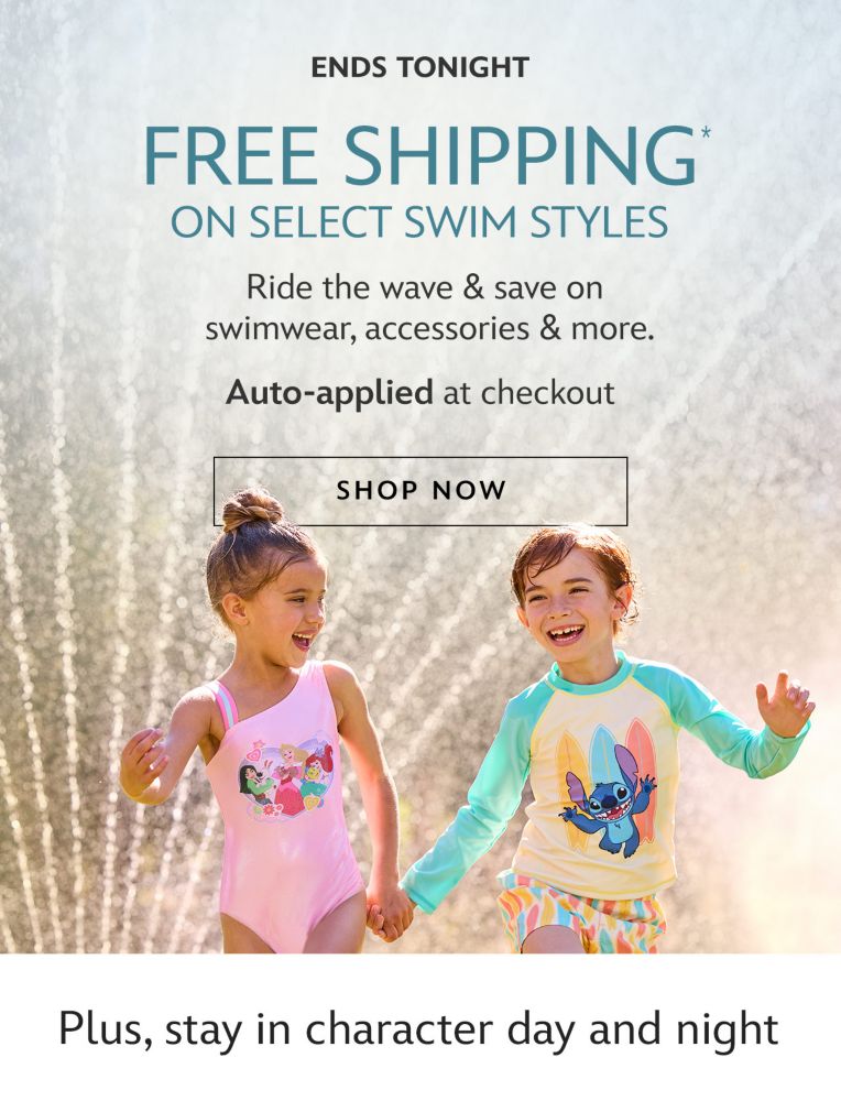 Ends Tonight.Free Shipping on Select Swim Styles. Ride the wave & save on swimwear, accessories & more. Auto-applied at checkout | Shop Now. Plus, stay in character day and night