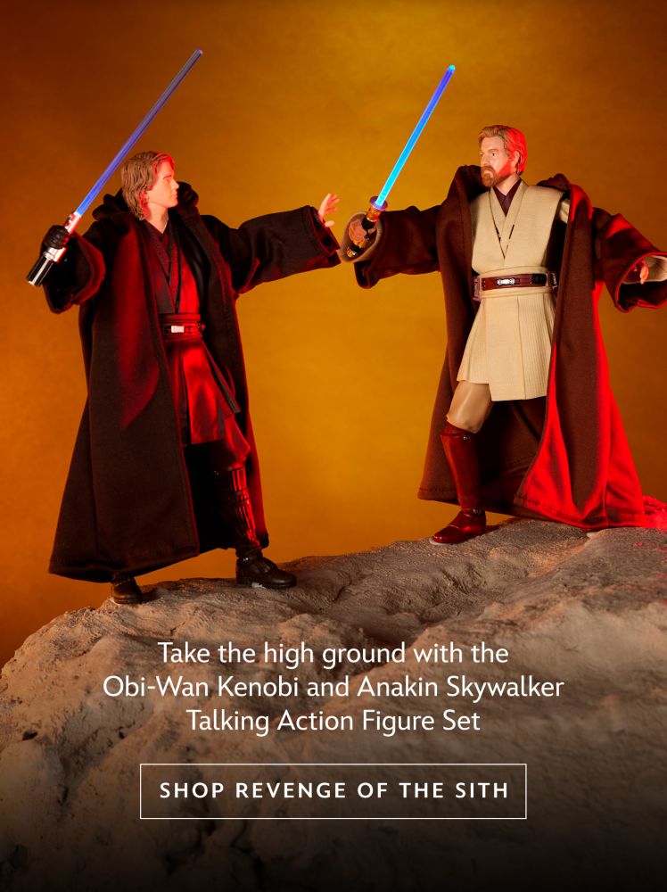 Take the high ground with the Obi-Wan Kenobi and Anakin Skywalker Talking Action Figure Set | Shop Revenge of the Sith