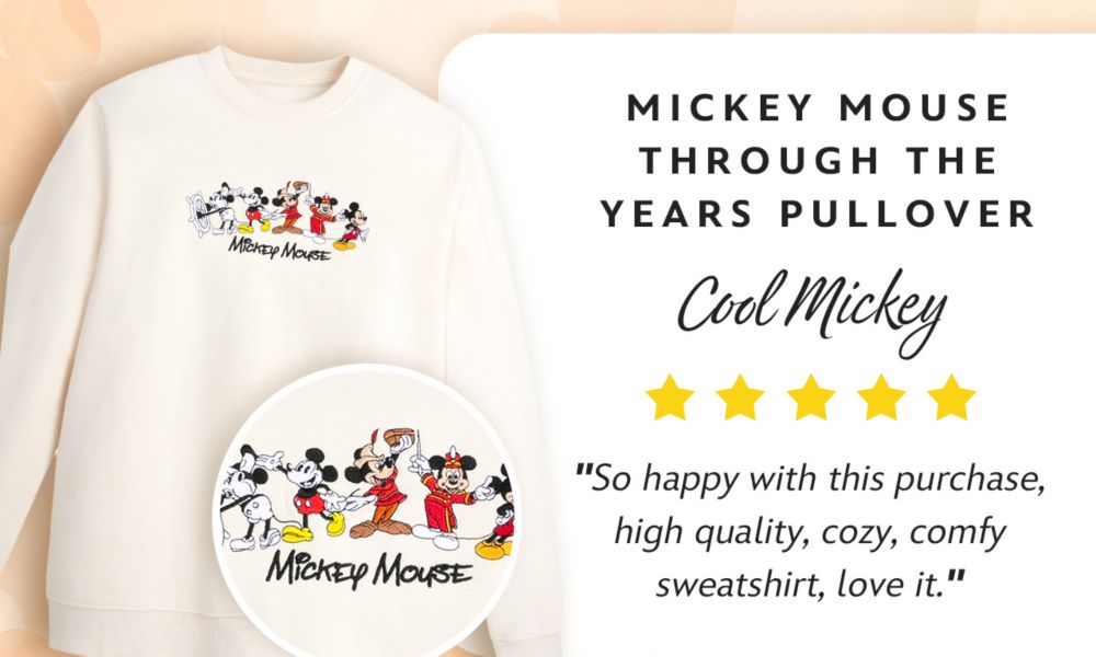 Mickey Mouse Through the Years Pullover 5 out of 5 stars. Cool Mickey [head] So happy with this purchase, high quality, cozy, comfy sweatshirt, love it. | Shop Now