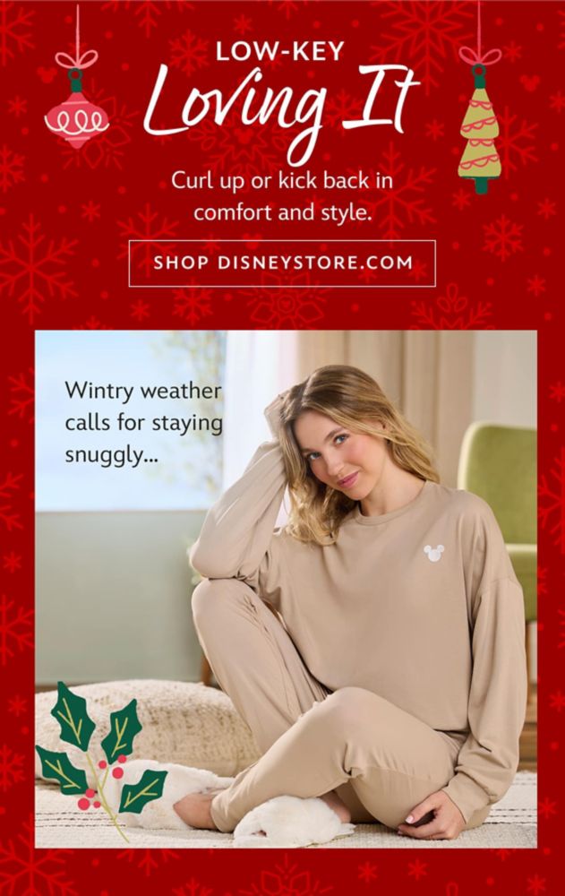 Low-Key Loving It | Curl up or kick back in comfort and style. | Shop Disneystore.com | Wintry weather calls for staying snuggly...