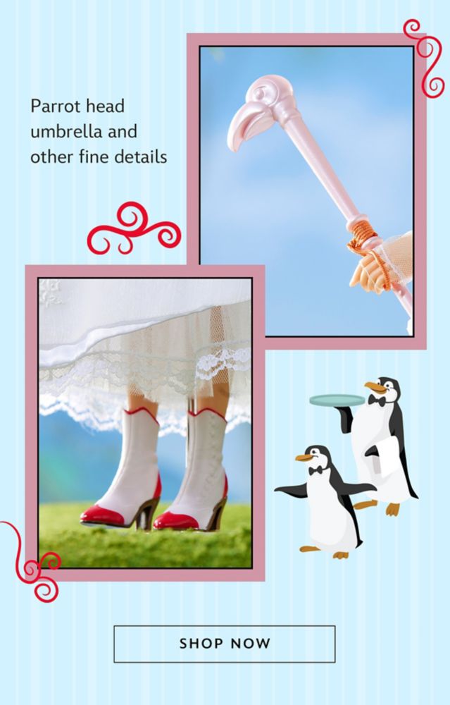 Parrot head umbrella and other fine details | Shop Now