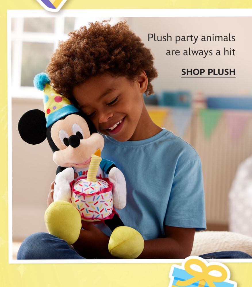 Plush party animals are always a hit [caption ] | Shop Plush [cta]