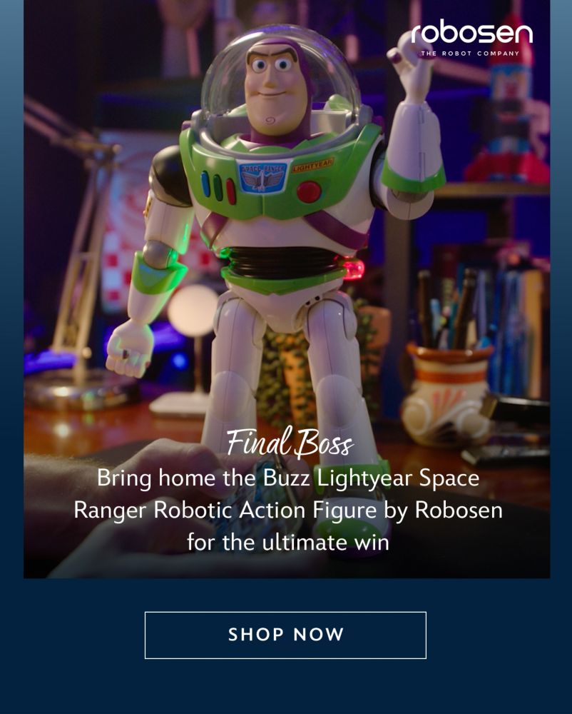 Final Boss | Bring home the Buzz Lightyear Space Ranger Robotic Action Figure by Robosen for the ultimate win | Shop Now