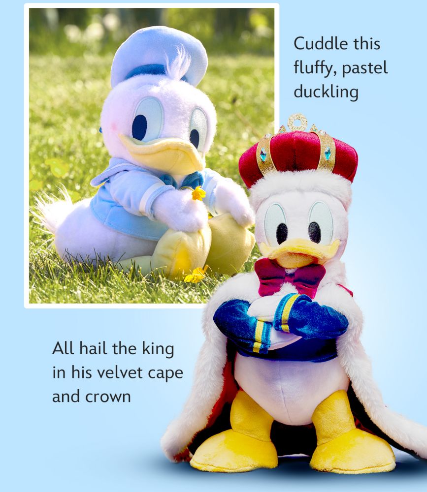 Cuddle this fluffy, pastel duckling | All hail the king in his velvet cape and crown