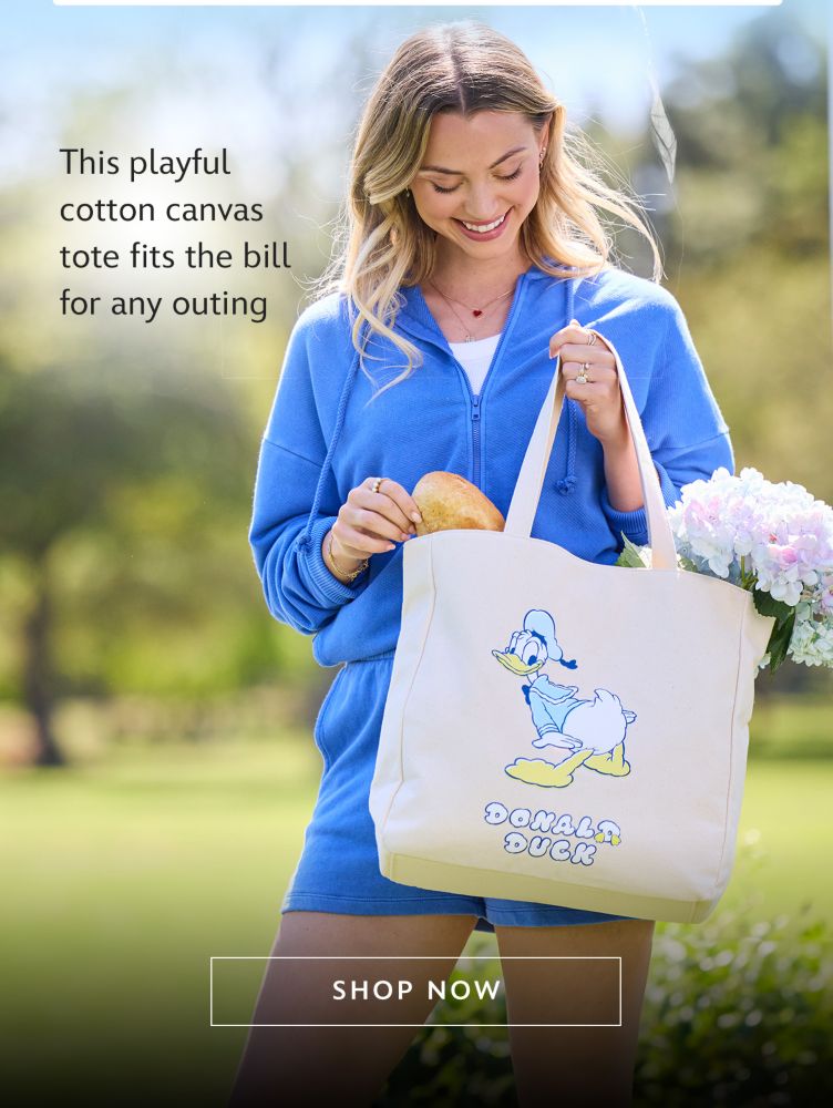 This playful cotton canvas tote fits the bill for any outing  | Shop Now